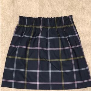 Navy blue plaid skirt